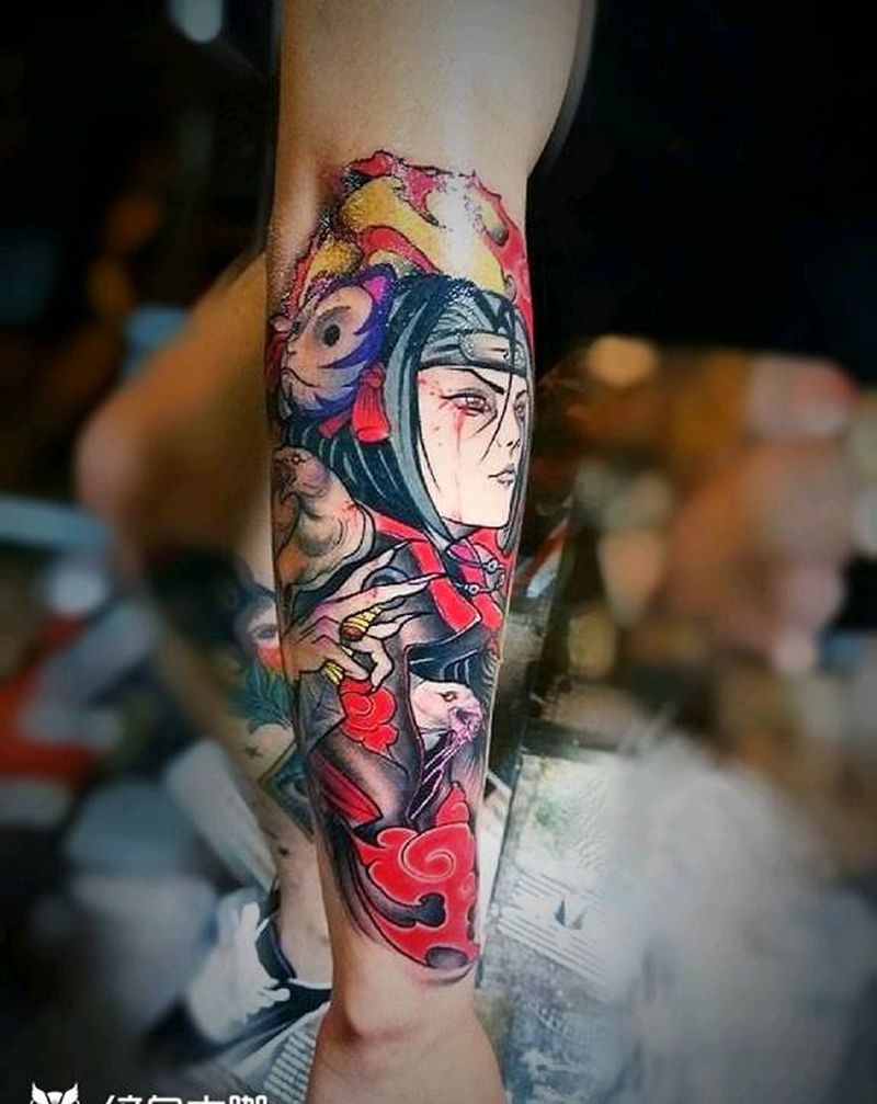 二次元纹身图片_手臂动漫人物纹身图案