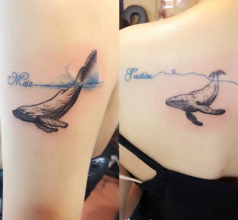 情侣鲸鱼纹身图片