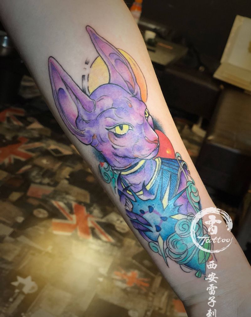 比鲁斯纹身图片_腿部New School纹身图案