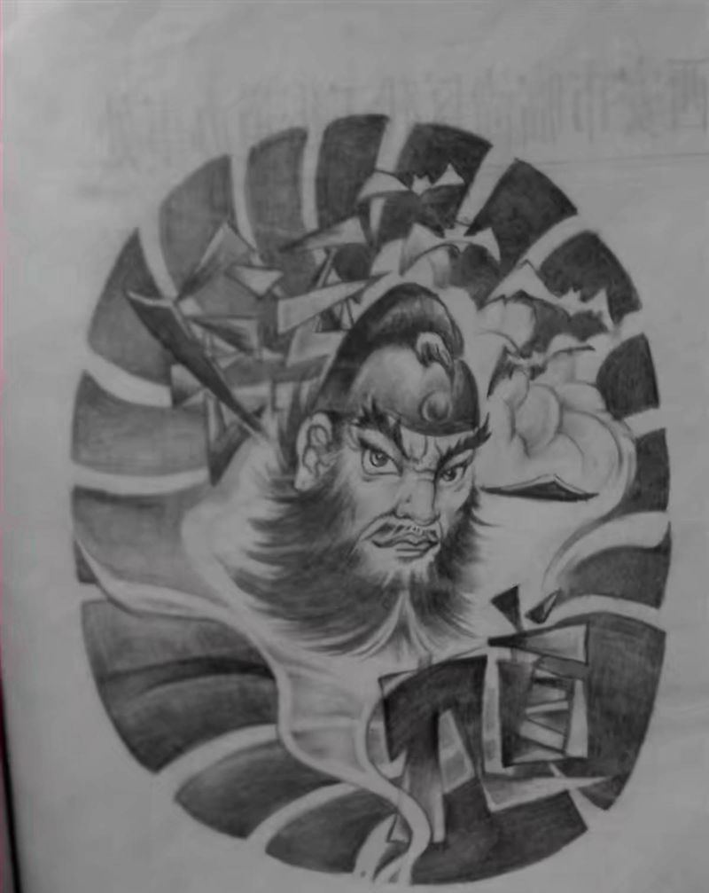 钟馗纹身图片_肩部纹身图案