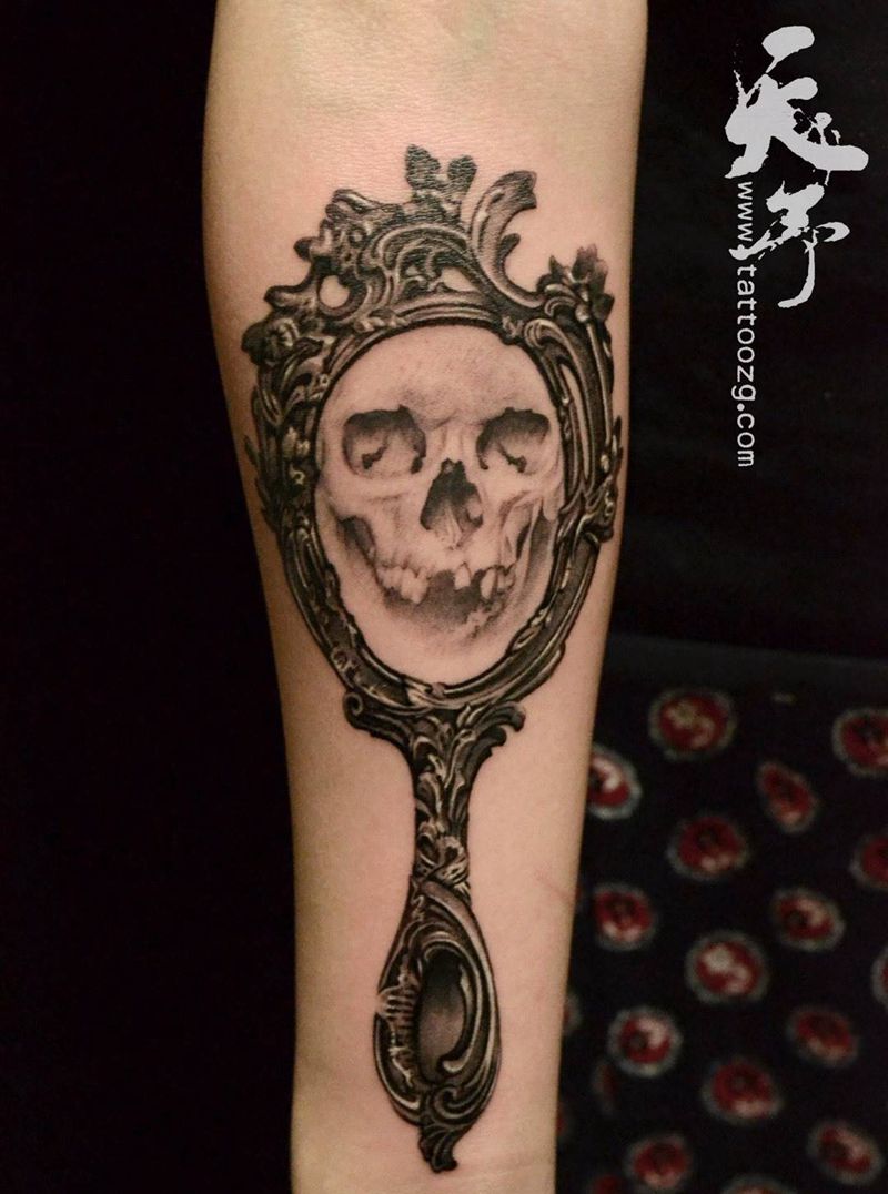 西安天予刺青黑灰作品纹身图片_成品手臂手部欧美写实黑灰西安静物原创暗黑纹身图案