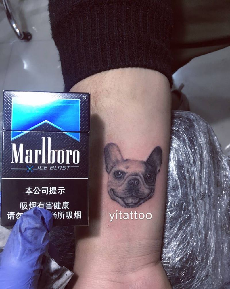 写实法斗纹身图片_成品西安义刺青手部欧美写实动物纹身图案