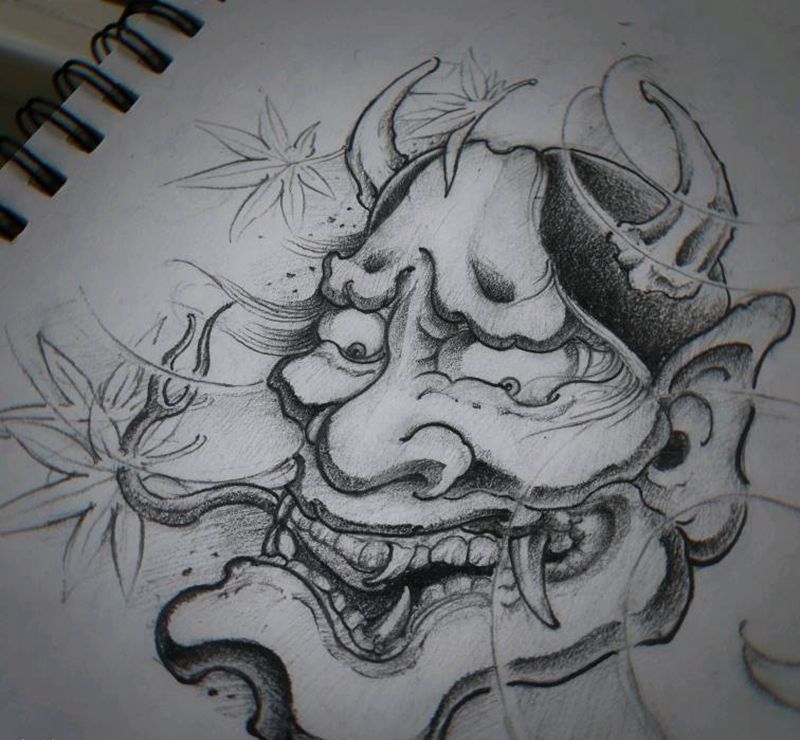 原创般若 可彩色  适合大臂纹身图片_手臂腿部新传统纹身图案