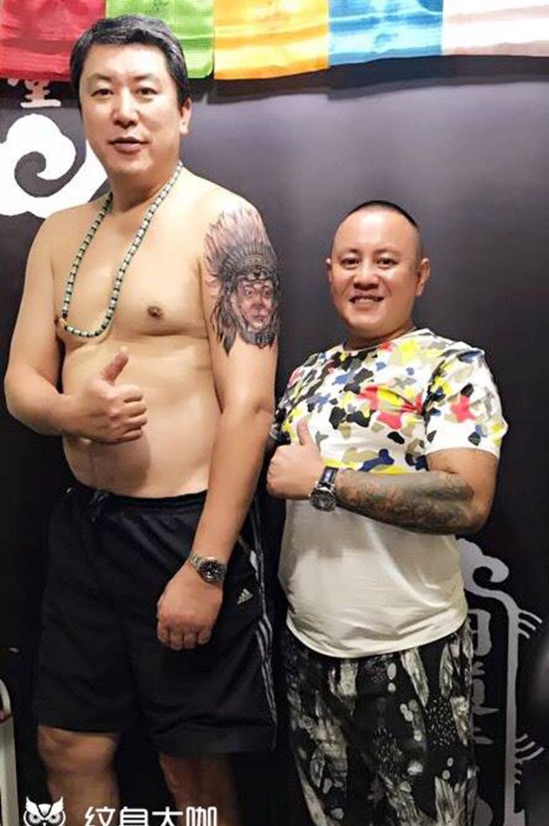 给男篮主席王立彬哥纹身纹身图片_西安西安刺青修改肖像传统写实原创成品纹身图案