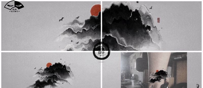 半缘纹身图片_腿部水墨纹身图案