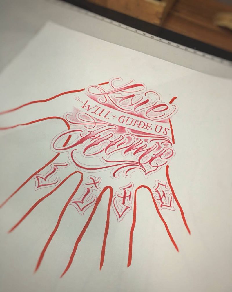 原创花体一枚纹身图片