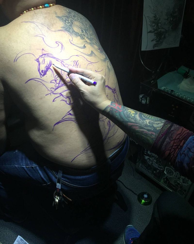 马头明王纹身纹身图片_传统人物宗教鬼神背部肩部西安刺青西安纹身图案