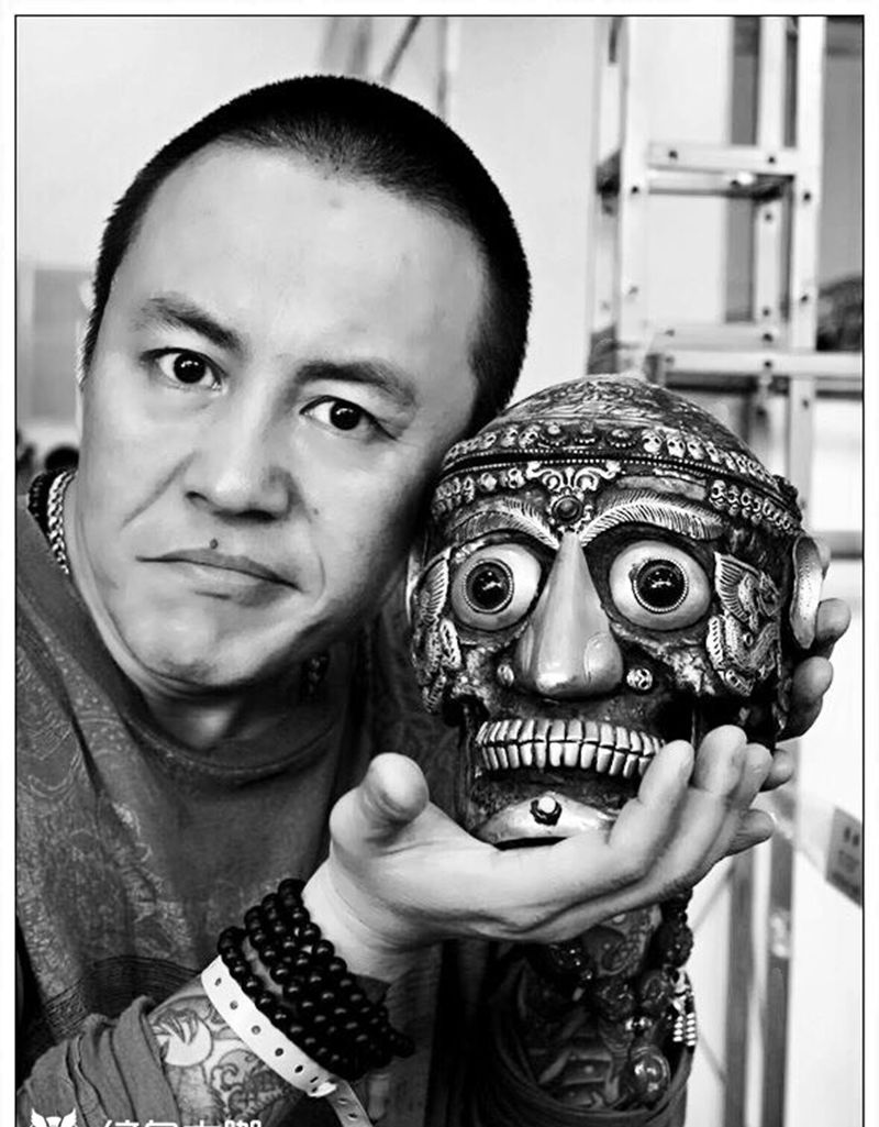 佛与魔纹身图片_西安原创宗教欧美传统肩部成品手稿纹身图案