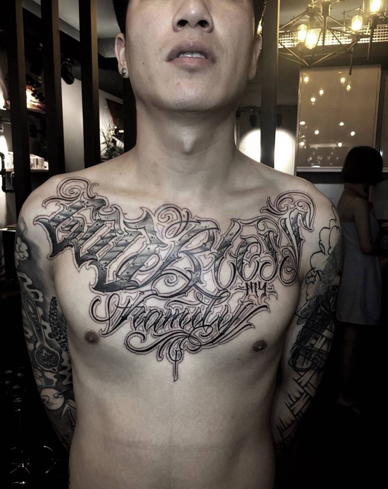 花体字纹身图片