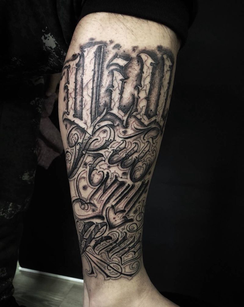 花体字纹身图片