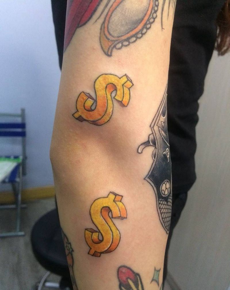 两个美金纹身图片