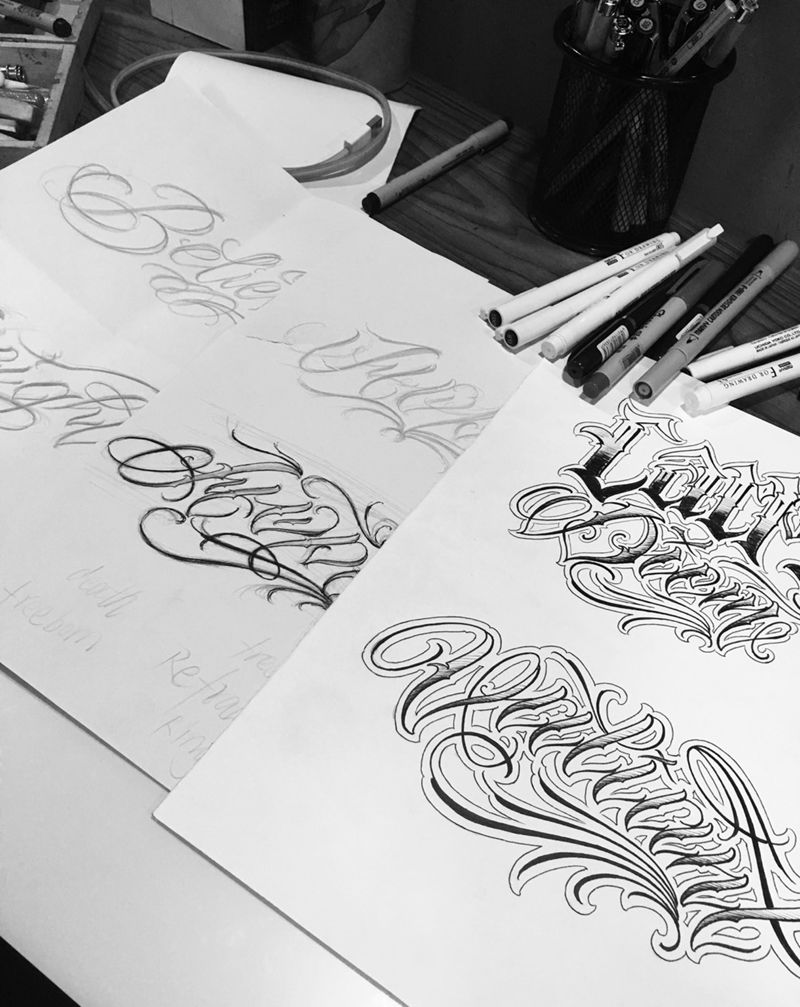 手稿纹身图片