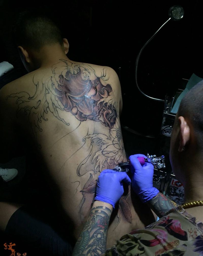 同道堂刺青整背般若！纹身图片_肖像传统国画动物宗教鬼神原创肩部背部腰部纹身图案