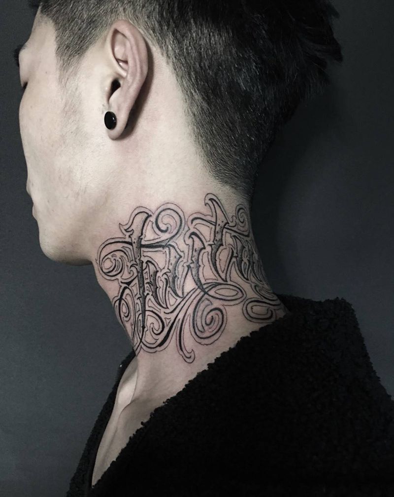 花体字纹身图片