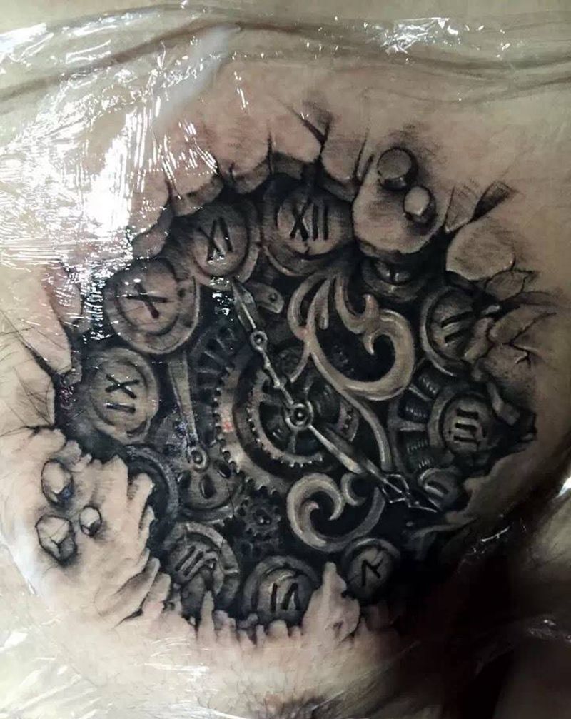 机械化纹身纹身图片_传统写实欧美清新静物原创学西安手稿纹身图案