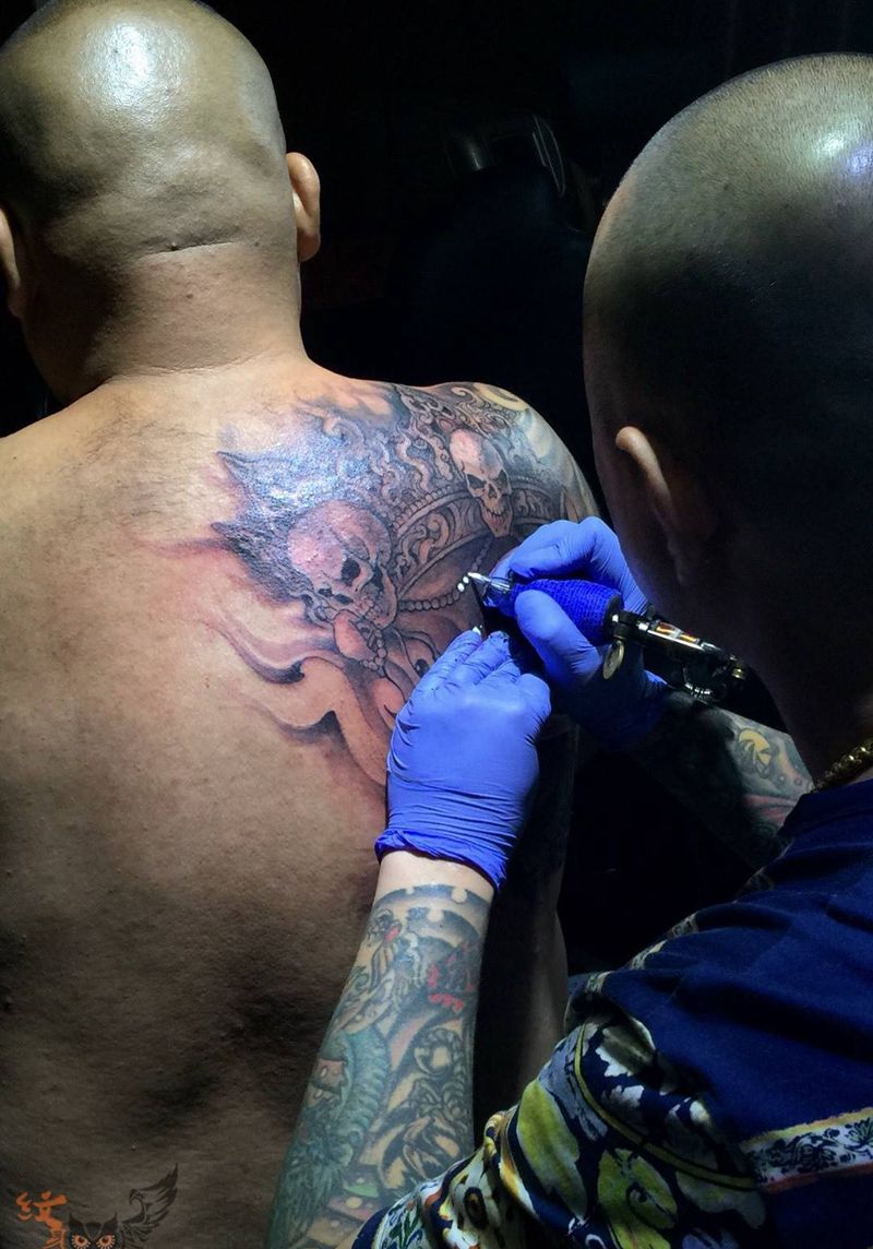 同道堂刺青-明王纹身纹身图片_西安西安刺青原创传统肖像背部肩部手稿成品纹身图案