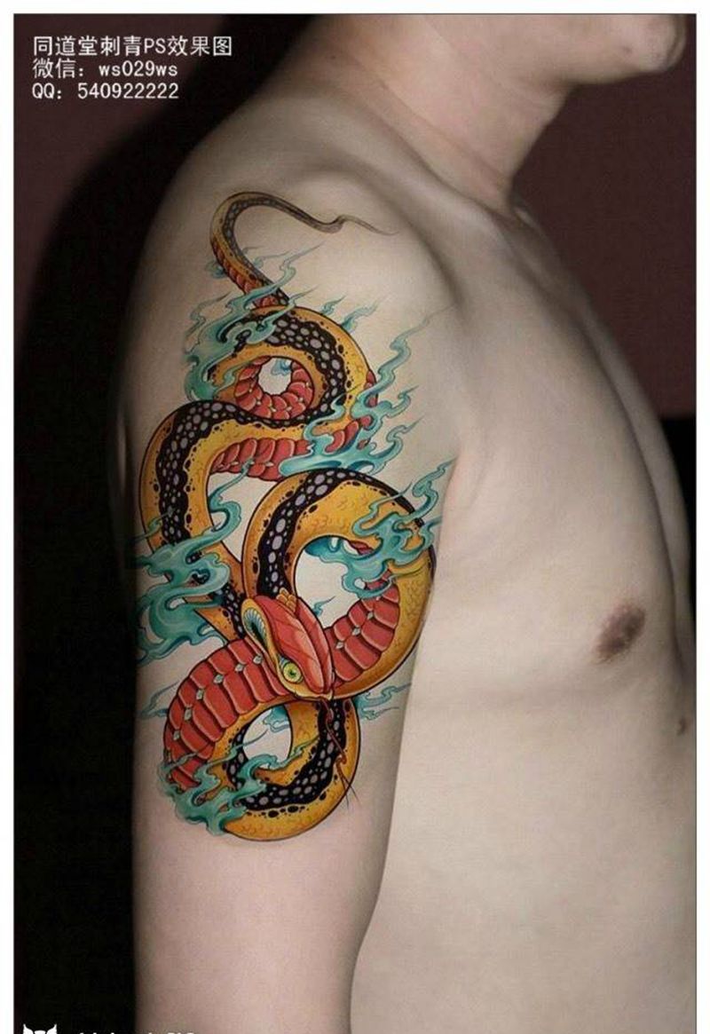 西安纹身#同道堂ps纹身效果图纹身图片_西安西安刺青宗教原创动物图腾传统写实插画手稿纹身图案