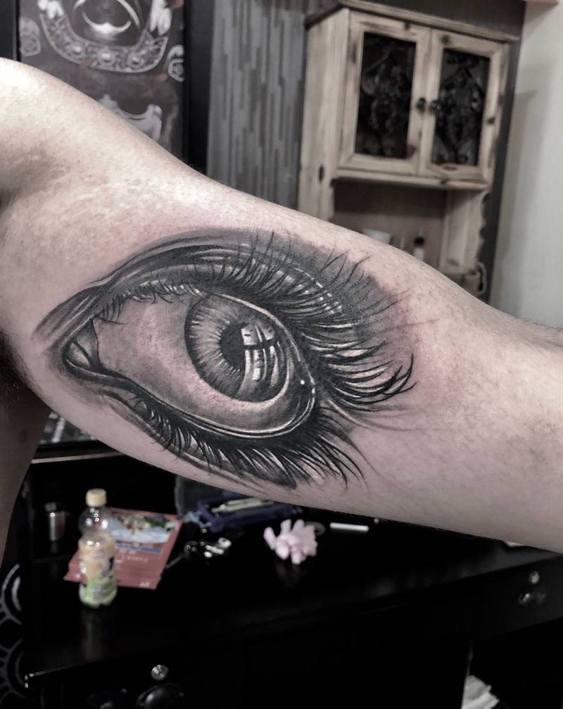 一小时三十分完成纹身图片_西安刺青西安西安改人物原创欧美手臂插画手稿成品纹身图案