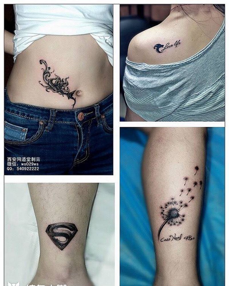 小纹身作品！纹身图片_西安修改肖像西安刺青小英文清新纹身图案