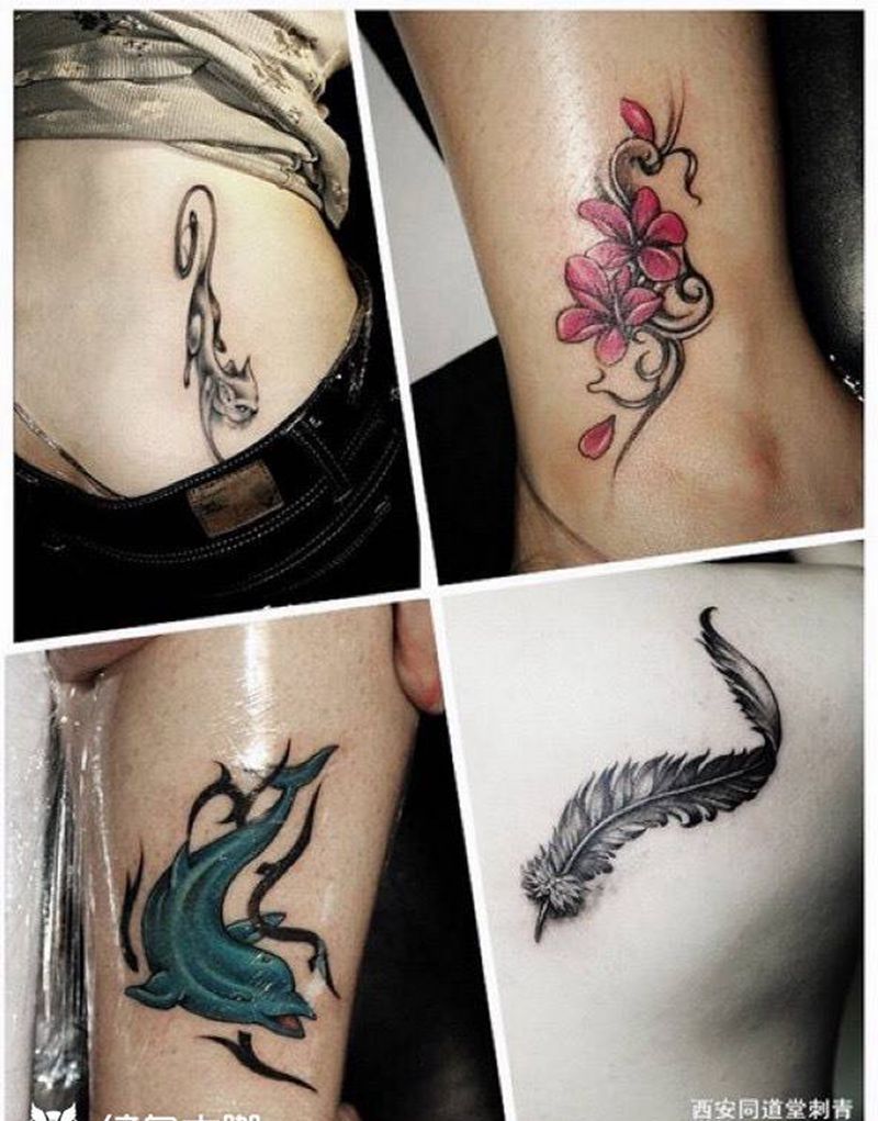 小纹身作品！纹身图片_西安修改西安刺青肖像小英文清新纹身图案