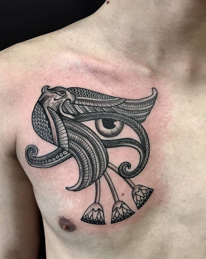 荷鲁斯之眼纹身图片_西安修改肖像成品手稿插画人物原创欧美纹身图案