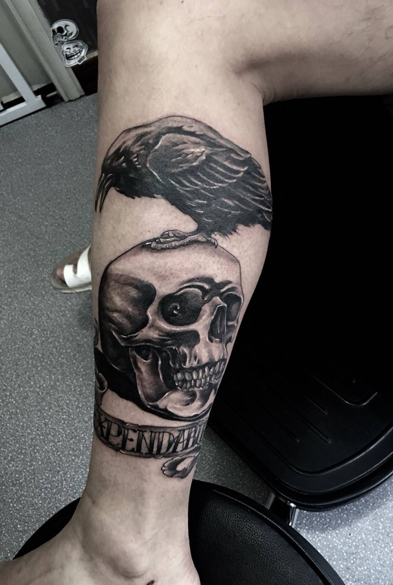 敢死队纹身图片_西安修改成品手稿腿部欧美写实人物纹身图案