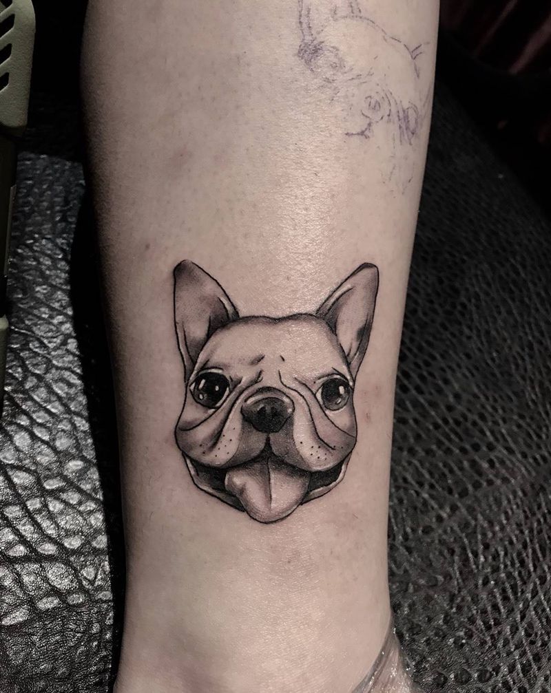 狗纹身图片_西安英文清新修改肖像小成品手稿纹身图案