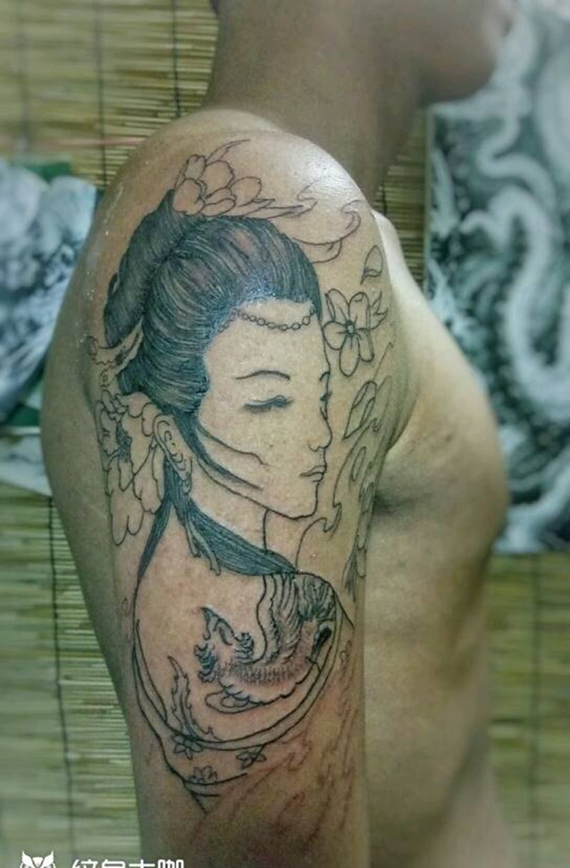 艺妓纹身图片