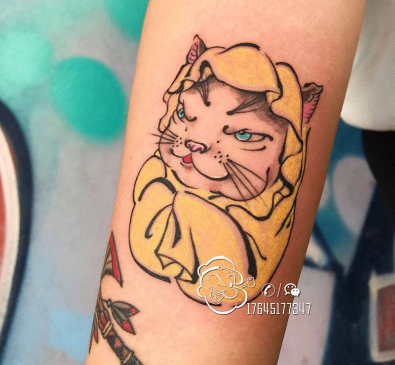 达摩喵纹身图片