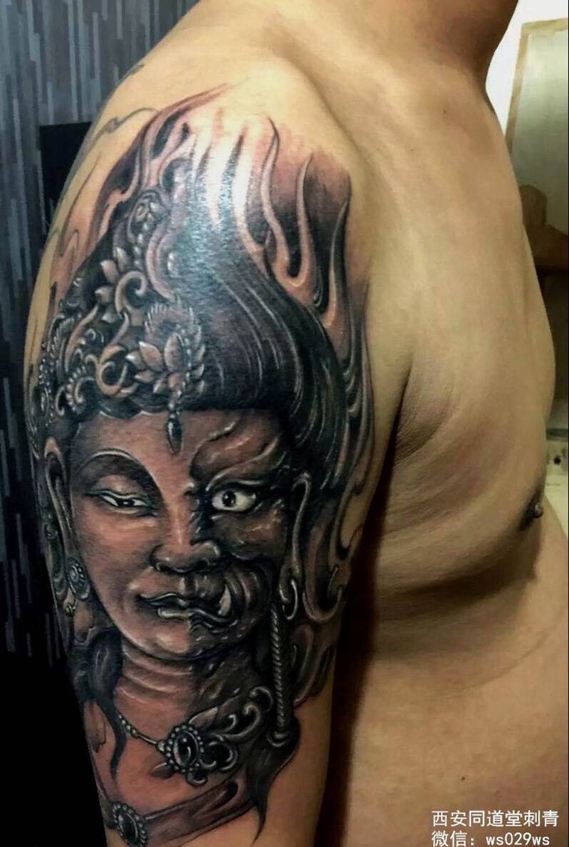 一念间纹身图片_西安培训鬼神宗教原创传统手稿成品纹身图案