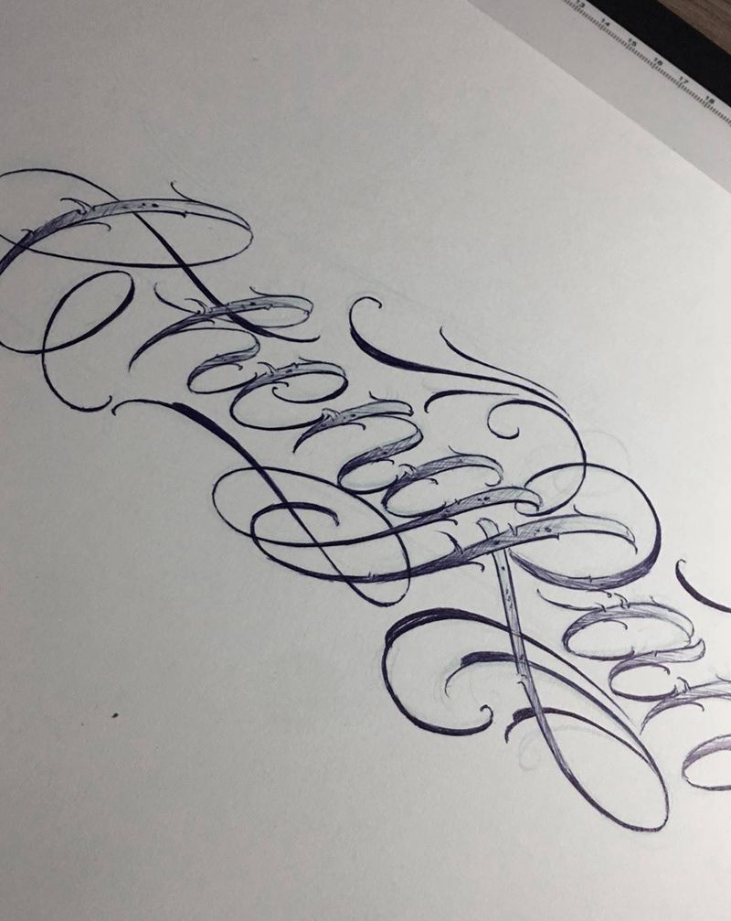 花体字纹身图片