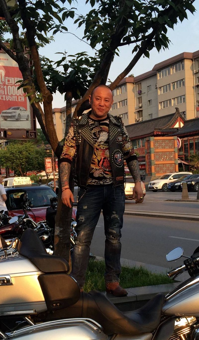 哈雷大叔我纹身图片_西安原创人物传统欧美手稿成品插画纹身图案