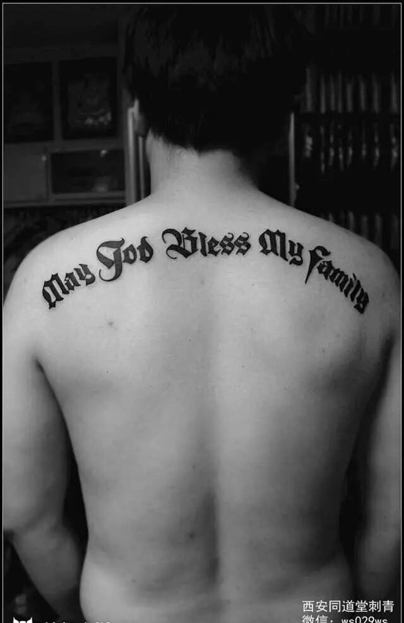 本店图腾文字作品纹身图片_胸部肩部颈部手稿插画欧美图腾原创纹身图案