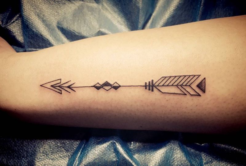 情侣小箭头 爱情就是要一无反顾的纹身图片