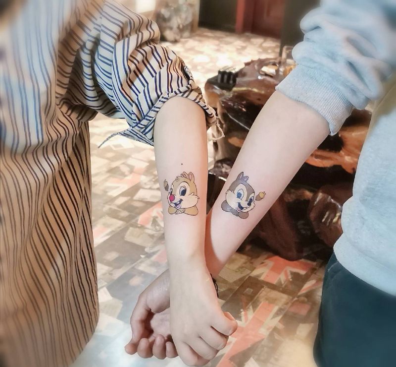 情侣纹身纹身图片_New School纹身图案