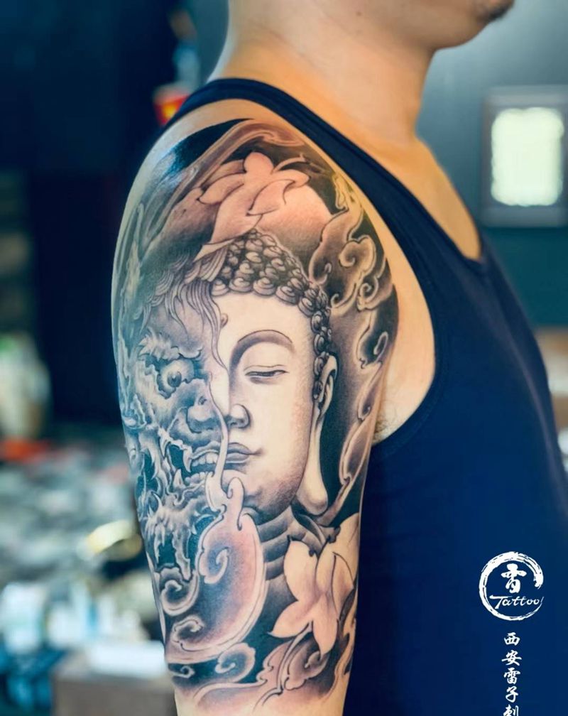 一念之间纹身图片_手臂新传统纹身图案