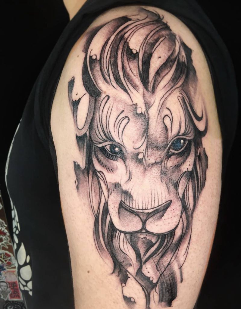 狮子纹身图片