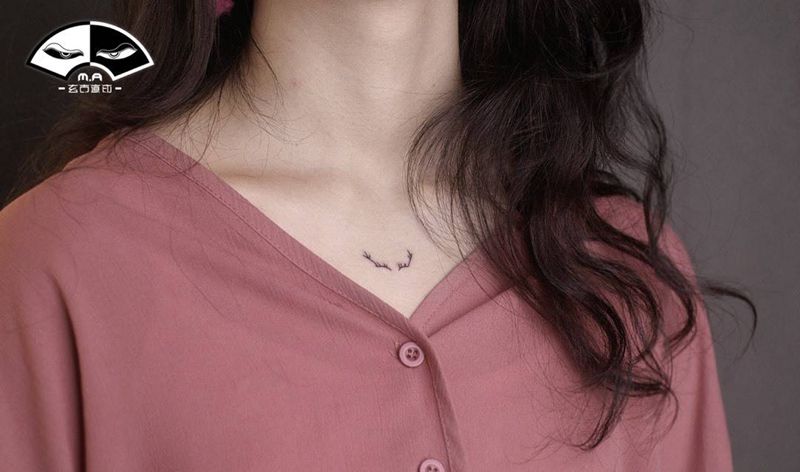 【小清新】纹身图片_手臂胸部水墨几何小清新英文小图案纹身图案