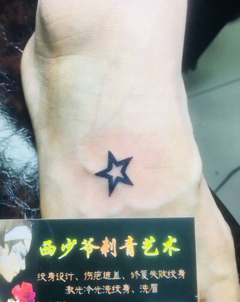 星星纹身图片_脚部图腾纹身图案