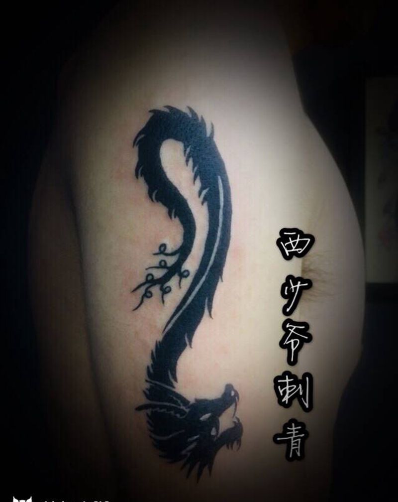 图腾龙纹身图片_手臂纹身图案