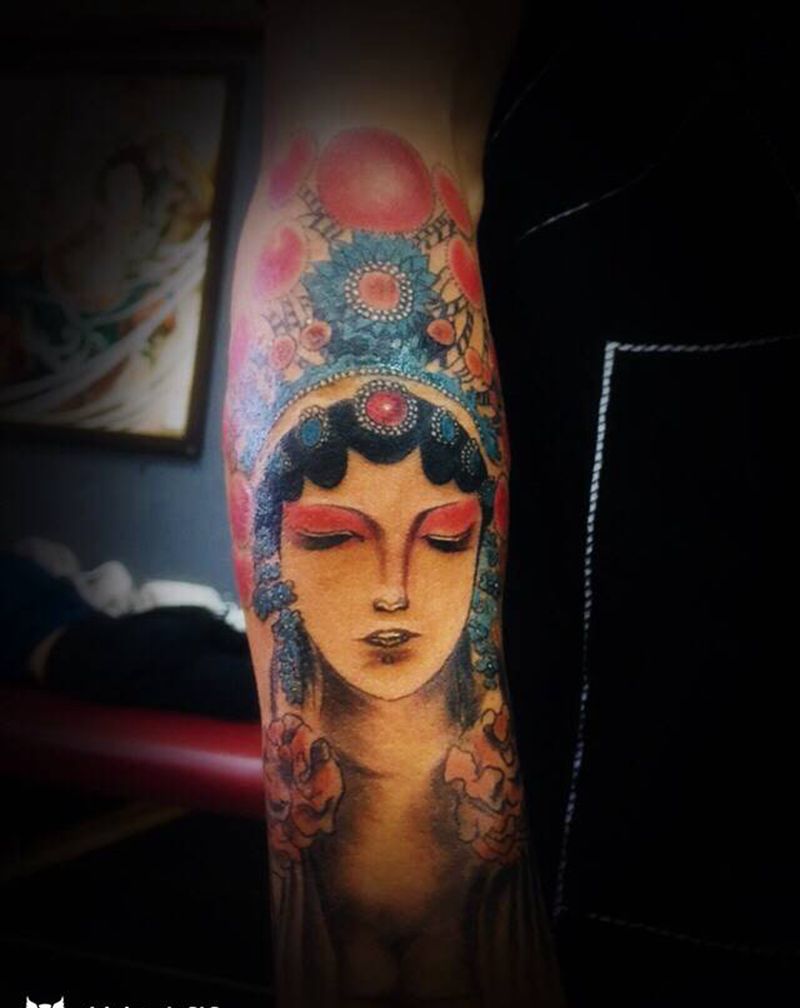 花旦纹身图片_手臂纹身图案