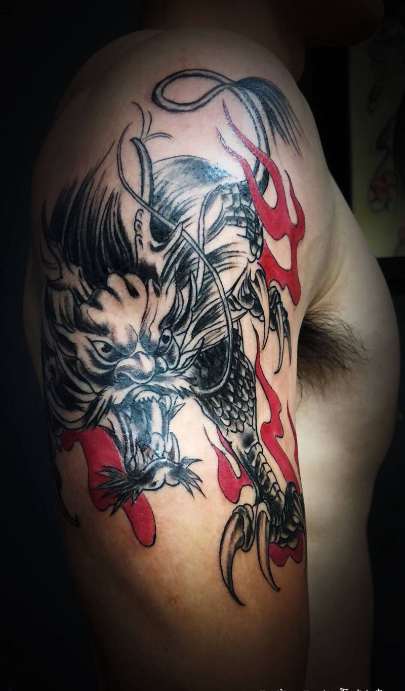 麒麟纹身图片_手臂纹身图案