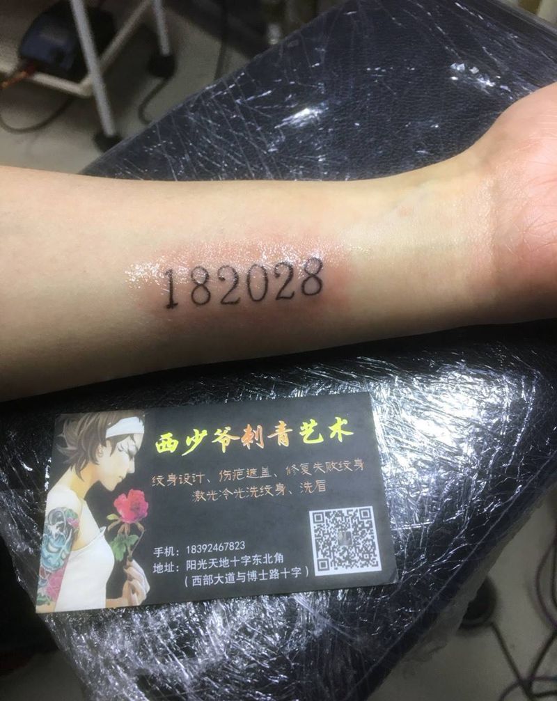 手腕数字纹身图片