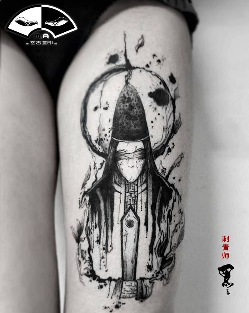 原创设计《谢必安》纹身图片