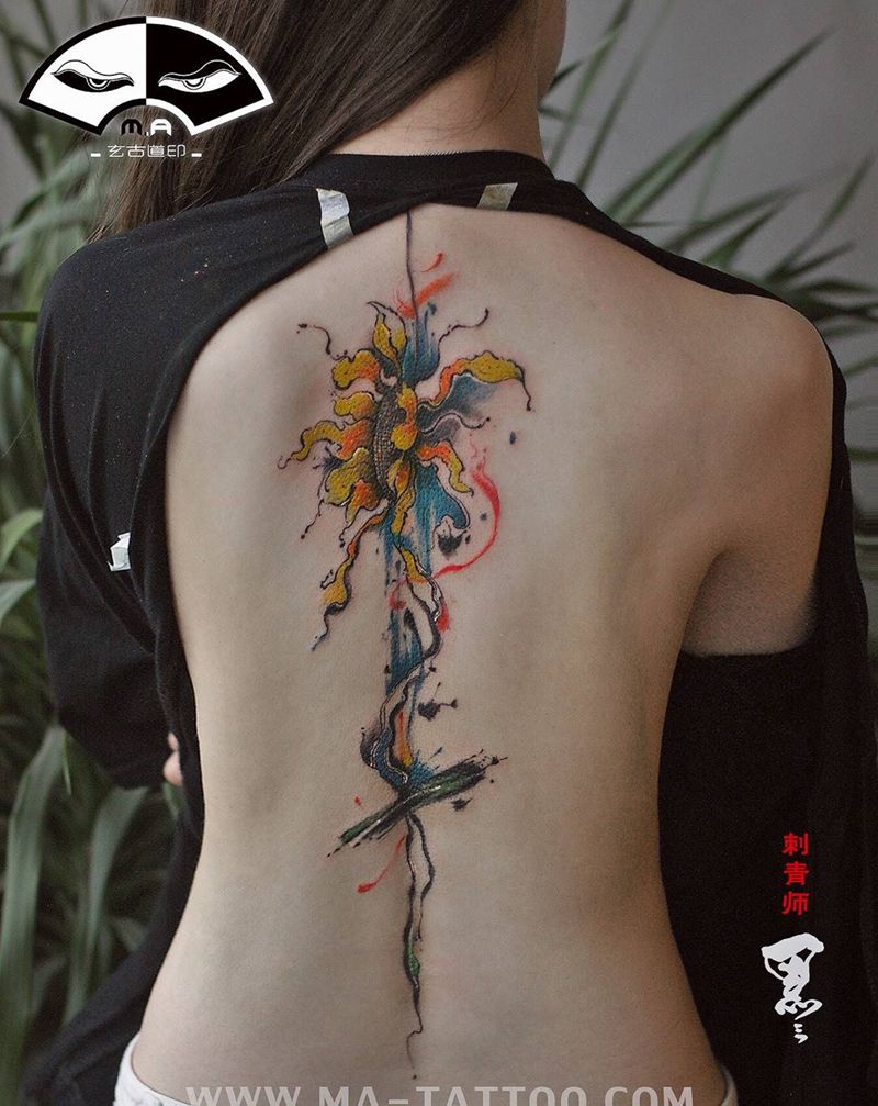 向阳花纹身图片