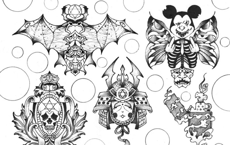 原创图，看上的加微信纹身图片_手稿欧美原创黑灰宗教纹身图案