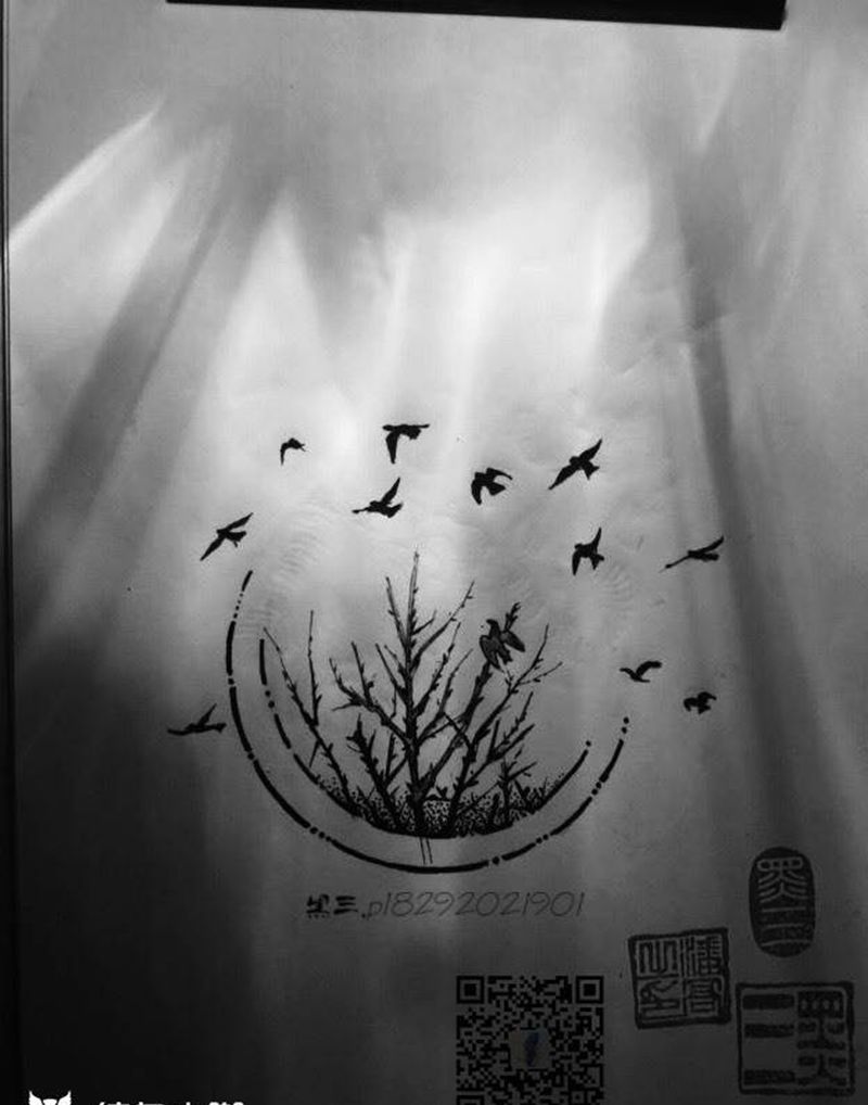 荆棘鸟纹身图片