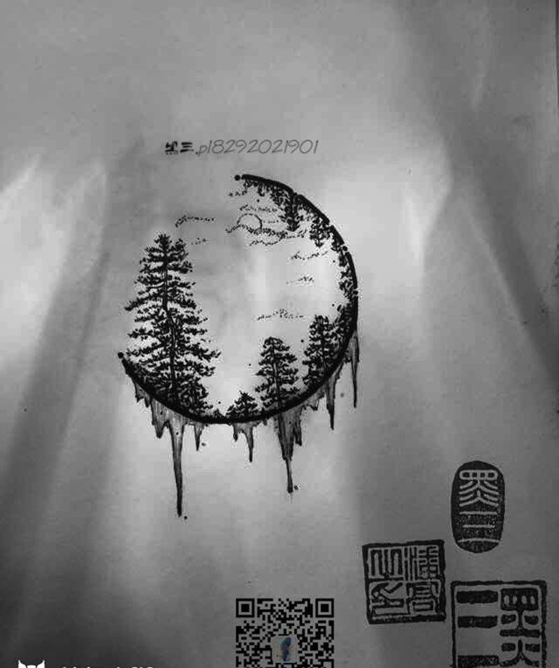 山间，纹身图片