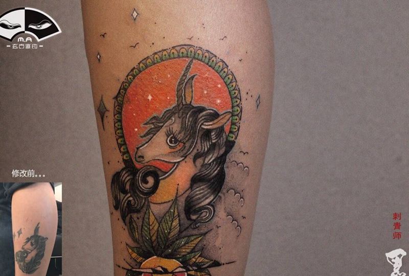 纹身修改纹身图片_手臂腿部Old SchoolNew School修改小清新纹身图案