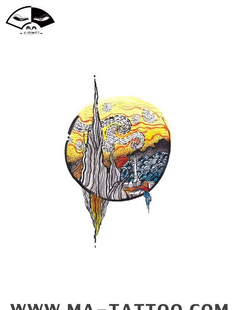 梵高先生纹身图片